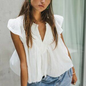 Leia Blouse in Cream, Large, Bohme